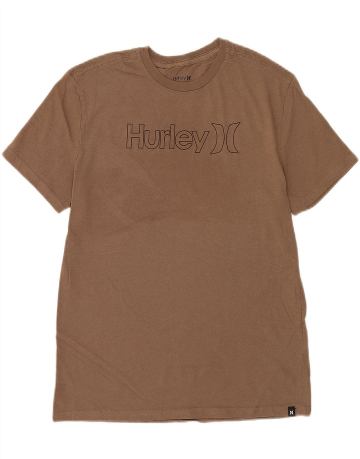 Męski T-shirt z grafiką Hurley Średni brązowy bawełniany