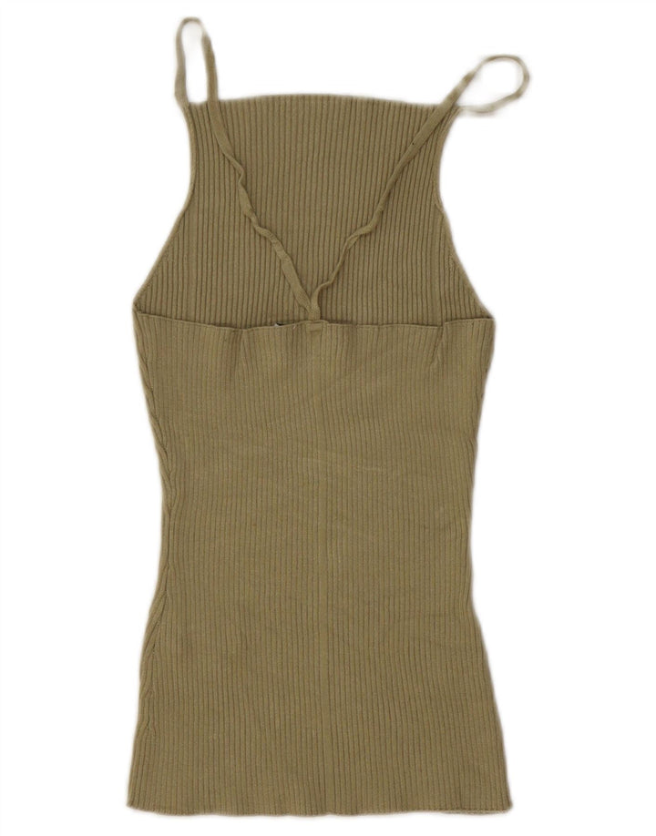 Damski top na ramiączkach Zara UK 12 Medium Khaki, wiskoza