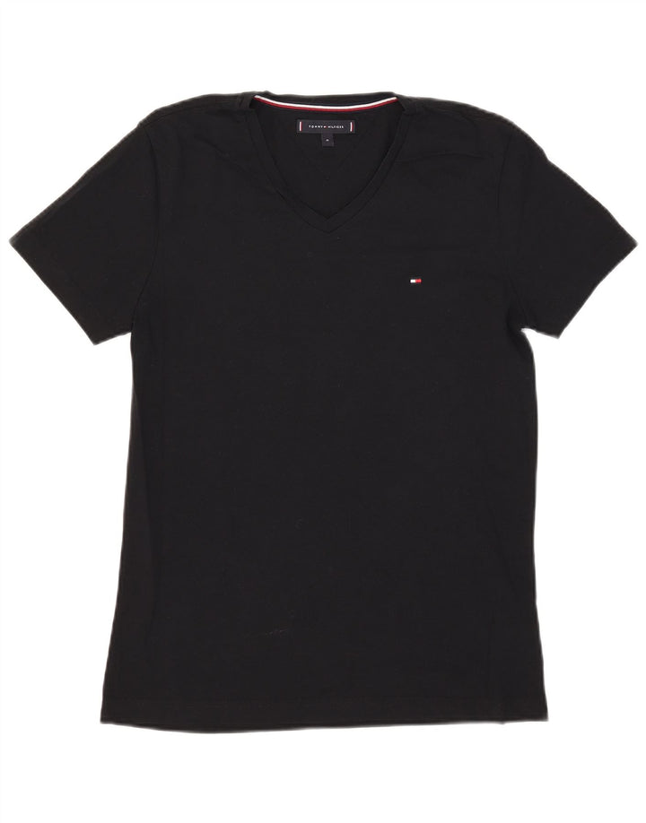 T-shirt męski Tommy Hilfiger Top, średni czarny, bawełniany