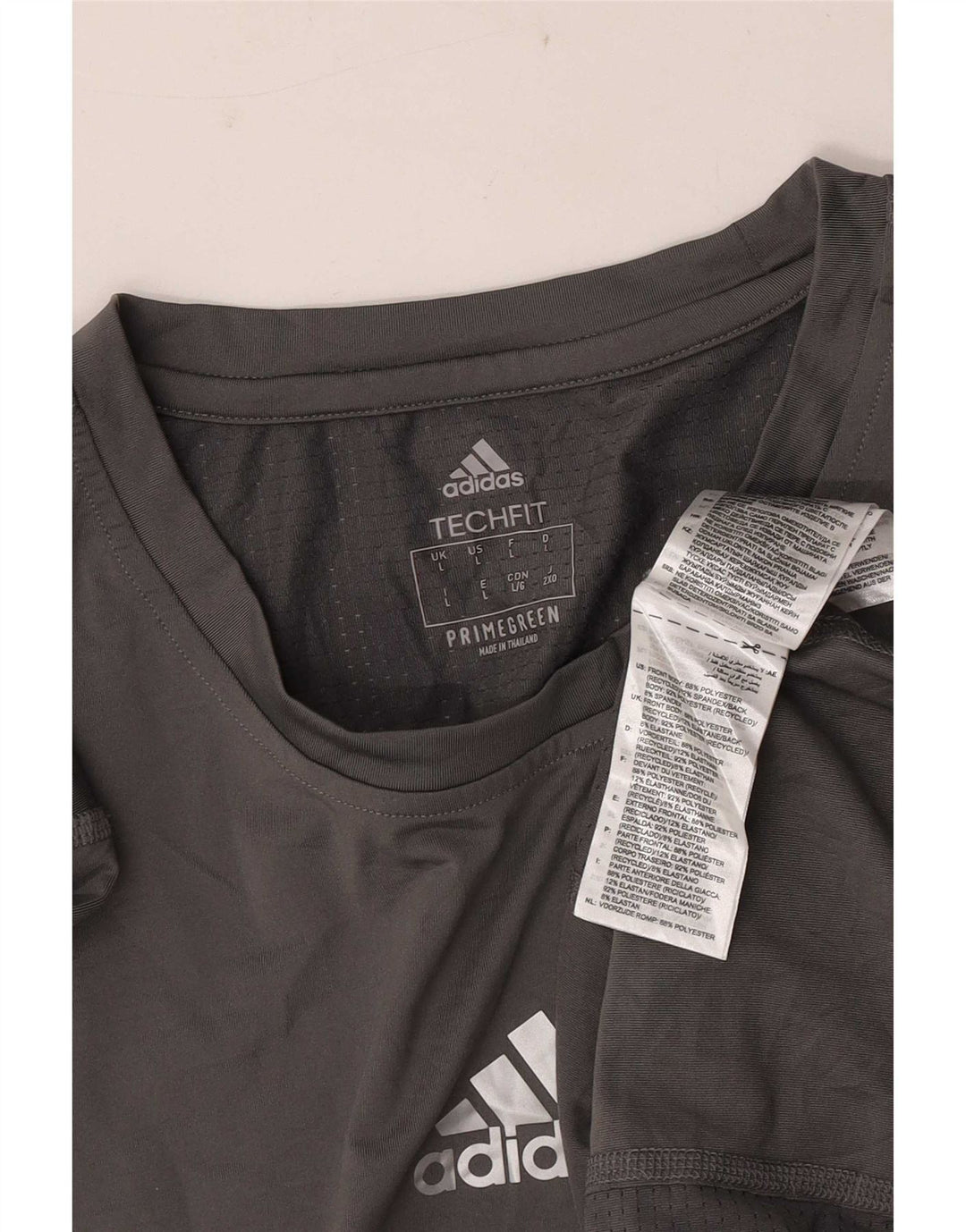Adidas Męski T-shirt Top Duży Szary Poliester