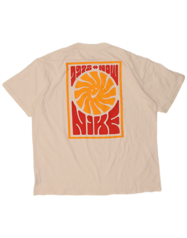 Męski T-shirt Nike o luźnym kroju z grafiką, duży, biały, bawełniany