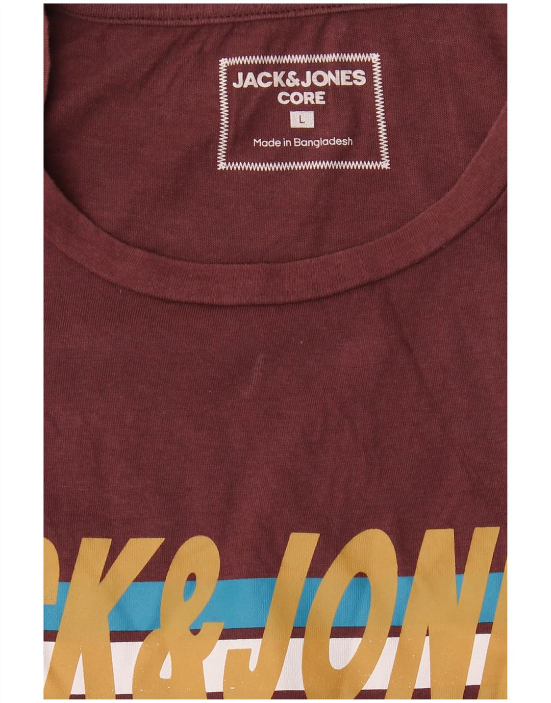 Męski T-shirt z grafiką Jack & Jones, duży, bordowy