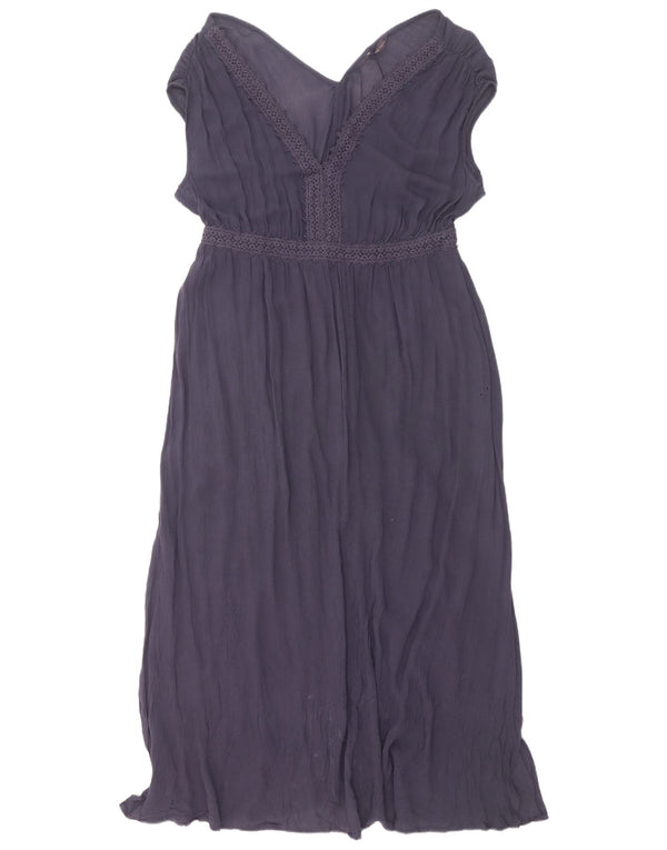 Marks & Spencer Damska sukienka maxi UK 18 XL Granatowa, kwiatowa wiskoza