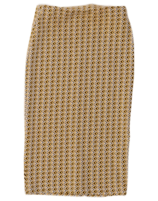 Damska spódnica ołówkowa Zara W26 Mała żółta geometryczna bawełna