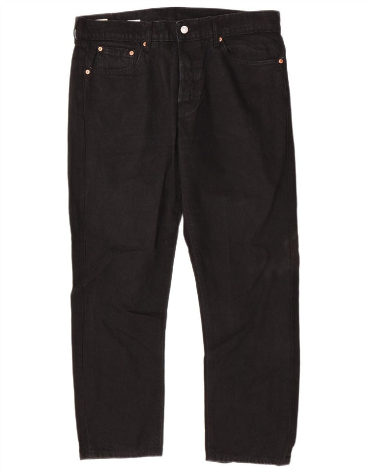 Męskie dżinsy Levi's 501 Straight W38 L28 Czarna bawełna