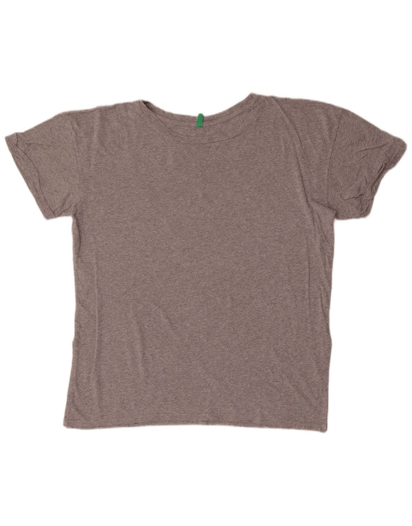 T-shirt damski Benetton Top UK 18 XL Szary nakrapiany