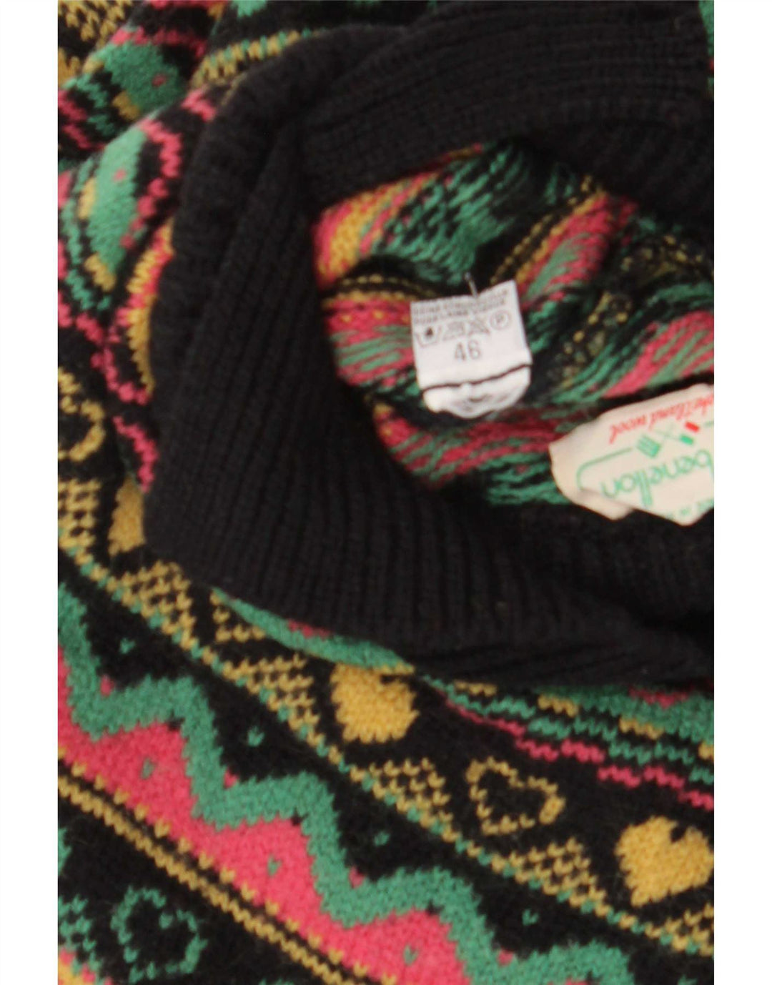 Damski sweter polo Benetton IT 46, duży, wielokolorowy