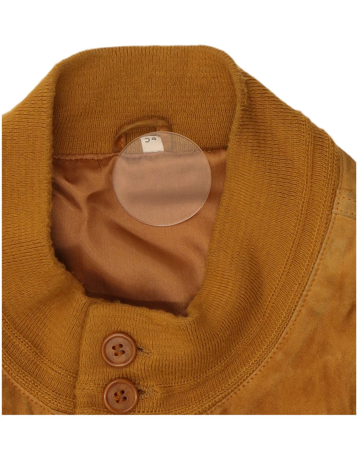 Vintage męska zamszowa kurtka bomber IT 54 2XL brązowa skóra
