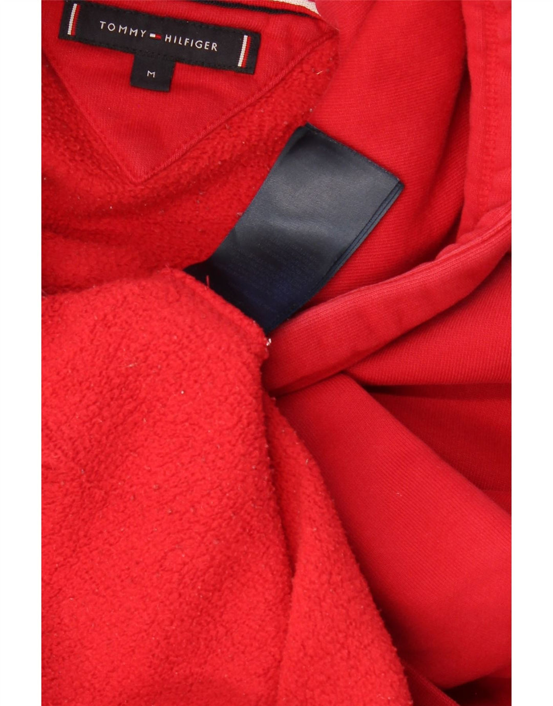 Męski sweter z kapturem i grafiką TOMMY HILFIGER w kolorze średniej czerwieni