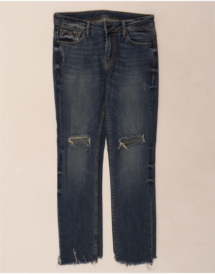 Damskie jeansy Guess w trudnej sytuacji W30 L29 niebieskie