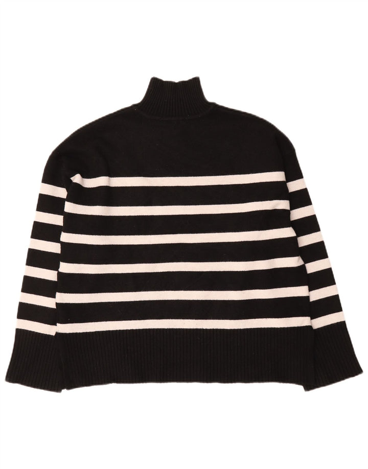 Damski sweter oversize z golfem Zara UK 10 w małe czarne paski