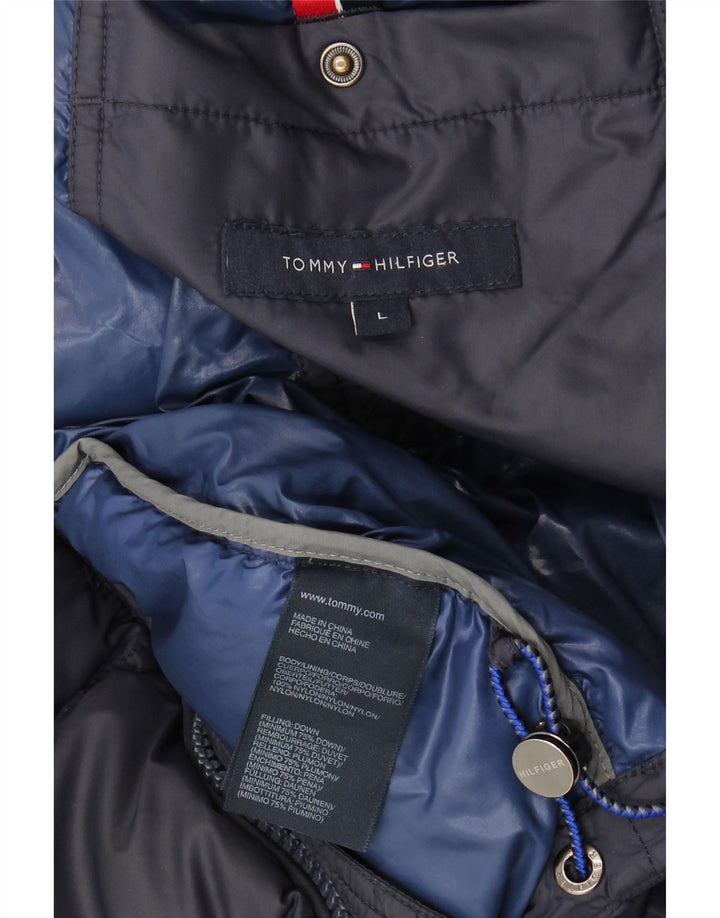 Męska wyściełana kamizelka TOMMY HILFIGER UK 40, duża, granatowa, nylonowa