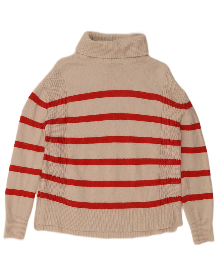 Marks & Spencer Damski sweter z golfem UK 10 w małe białe paski