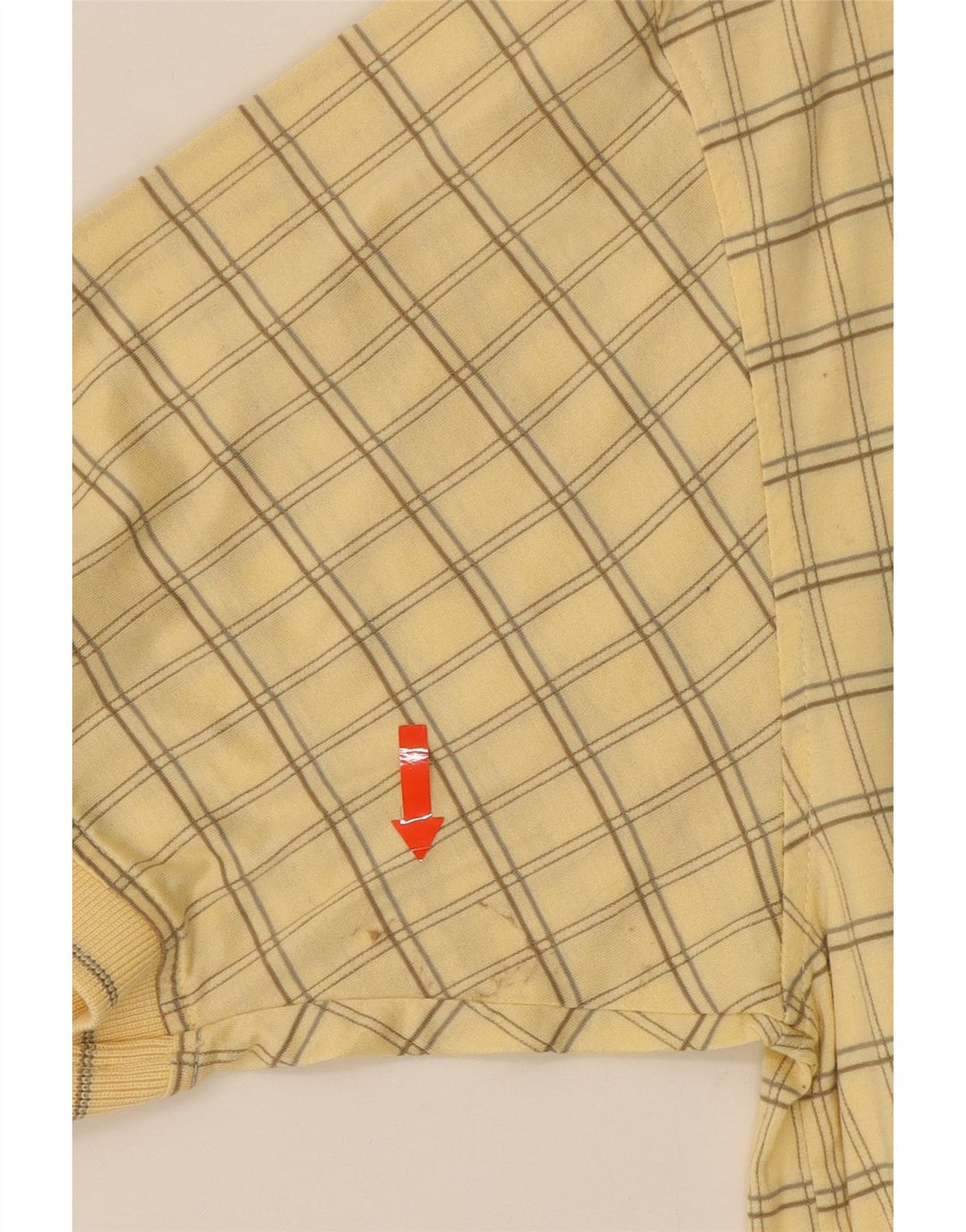 IZOD Mens Polo Shirt Medium Yellow Check Cotton Vintage Izod and Second-Hand Izod from Messina Hembry 