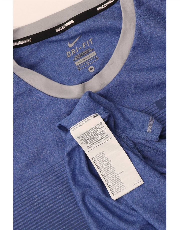 Męska koszulka Nike Dri Fit z poliestru w średnie niebieskie paski