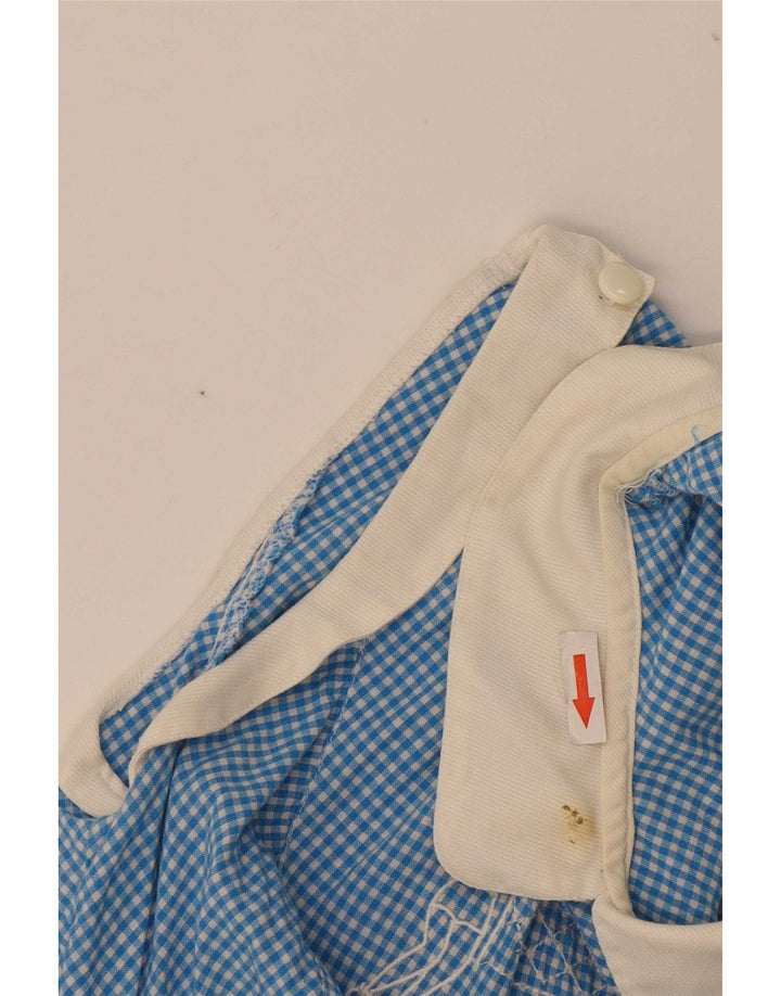 Vintage damska sukienka maxi bez rękawów UK 10, mała niebieska kratka