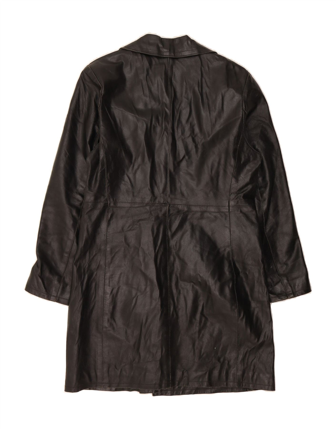SKIN DEEP Womens Leather Coat UK 16 Large Black Vintage Skin Deep and Second-Hand Skin Deep from Messina Hembry 