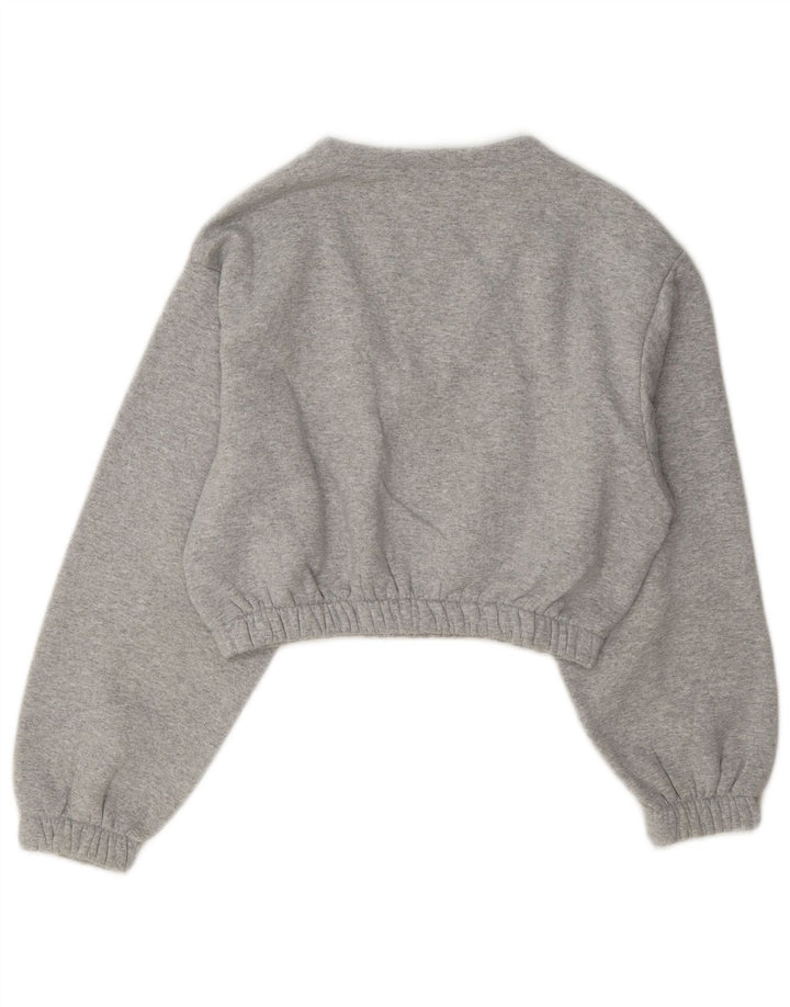 Topshop Damski sweter typu Crop Oversize UK 10, mały, szary poliester