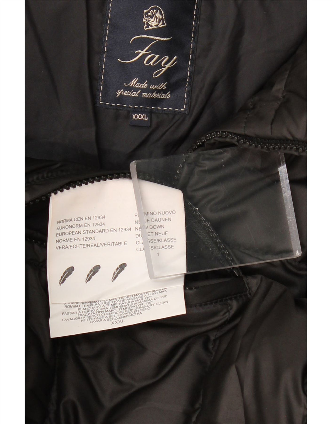Męska ocieplana kurtka FAY UK 46 3XL Czarny poliester
