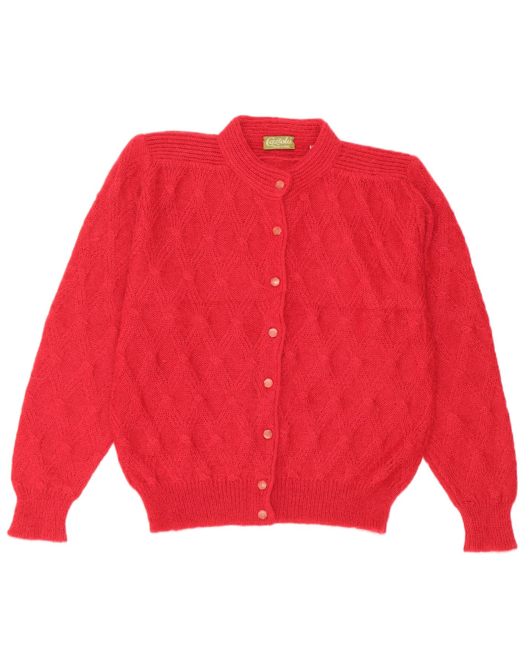 Sweter damski w stylu vintage IT 44 Średni czerwony moher