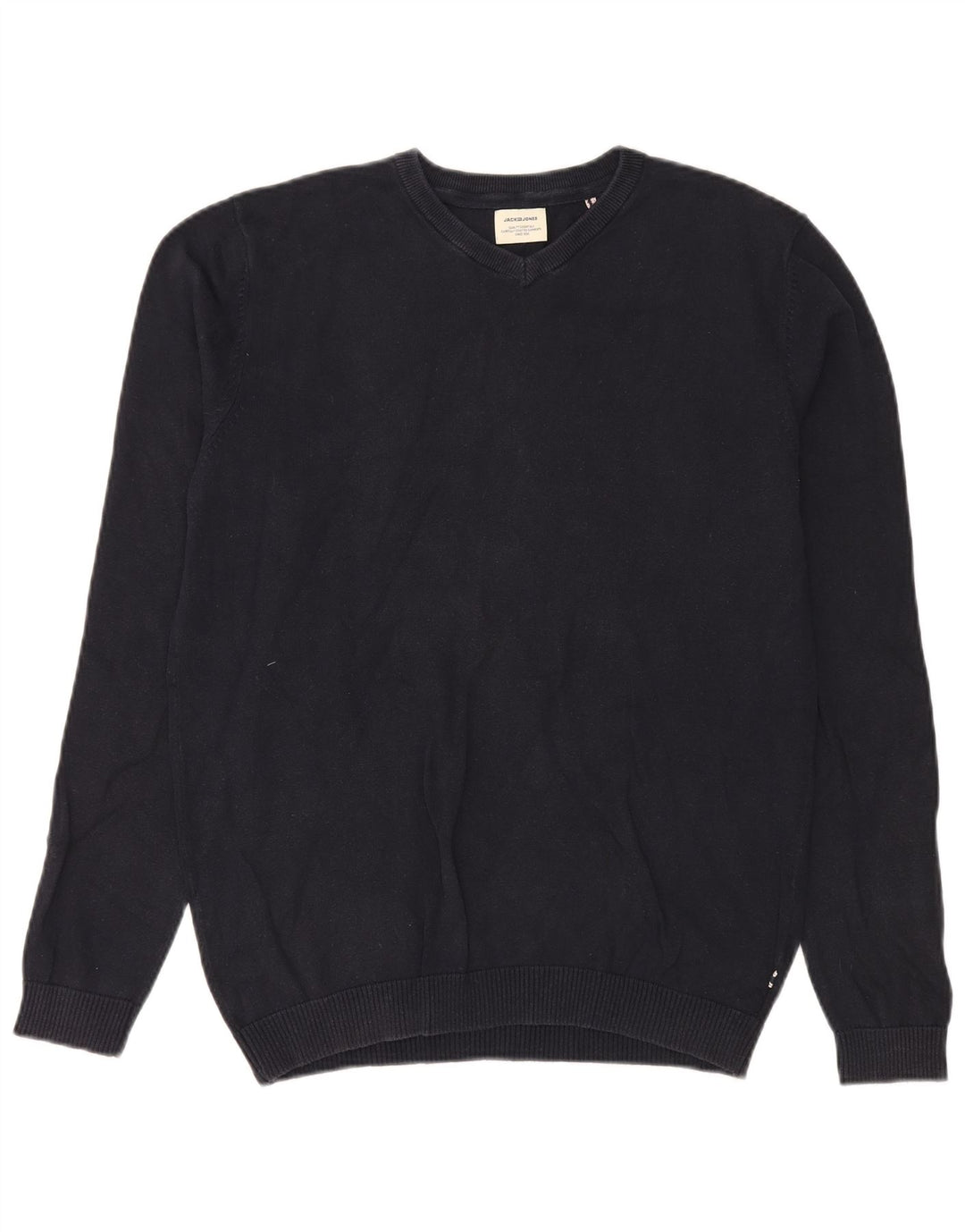 Męski sweter JACK & JONES z dekoltem w kształcie litery V, średni granatowy