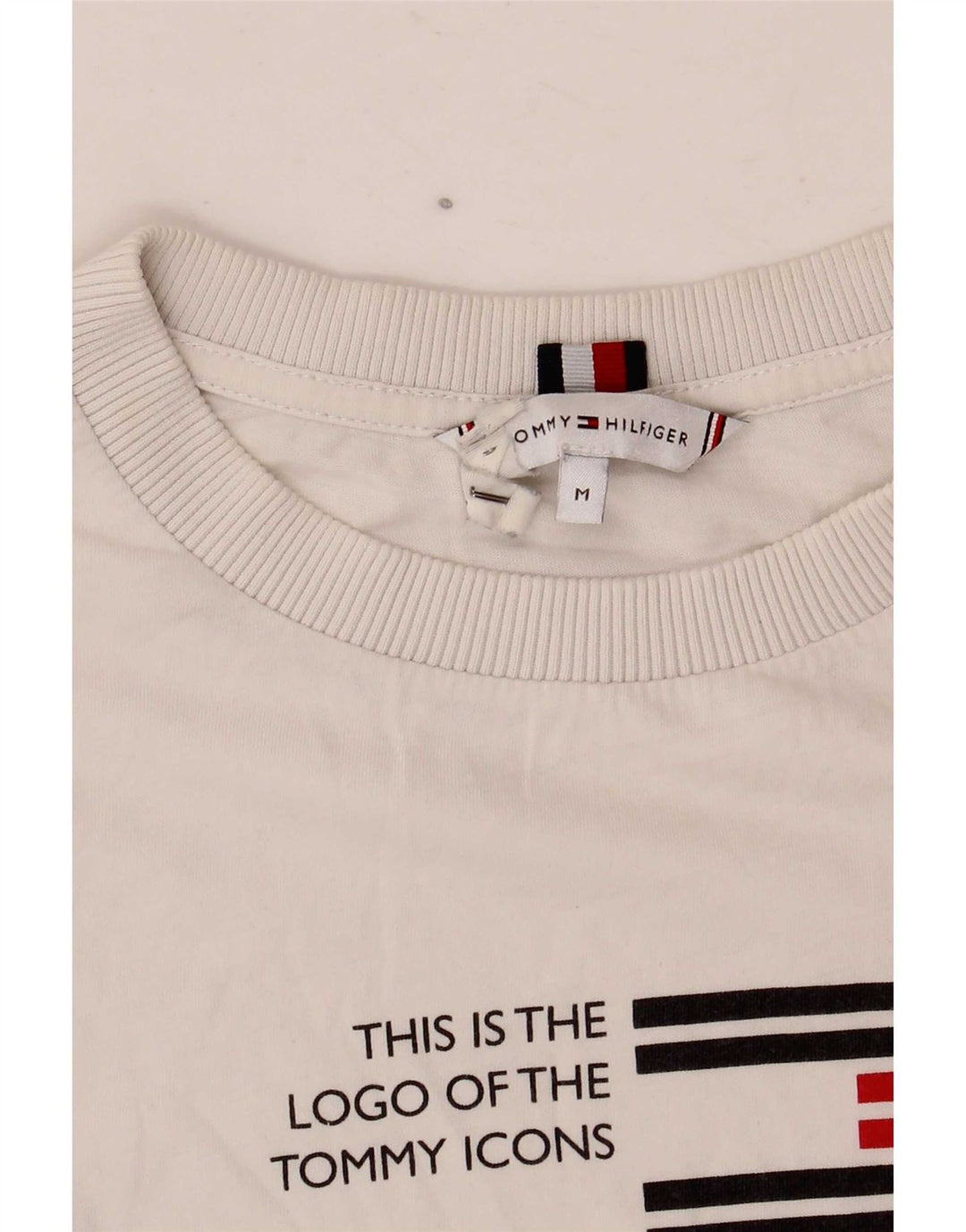 Damska koszulka graficzna Tommy Hilfiger Top UK 14 Medium White