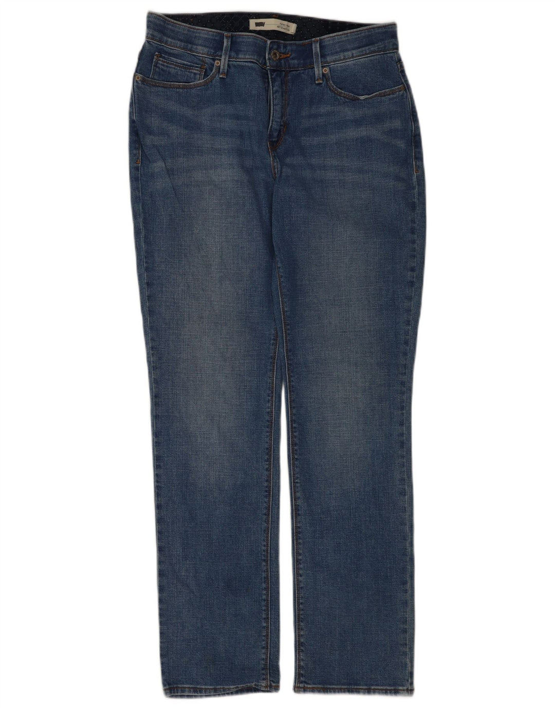 Damskie dżinsy Levi's 525 Straight US 8 Medium W30 L30 Niebieska bawełna