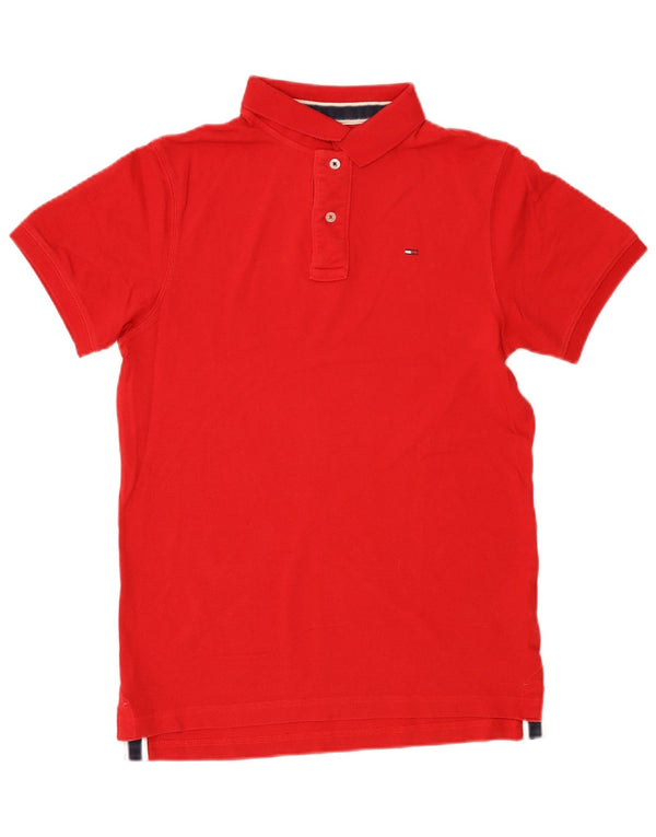 Męska koszulka polo Tommy Hilfiger w kolorze średniej czerwieni, bawełniana