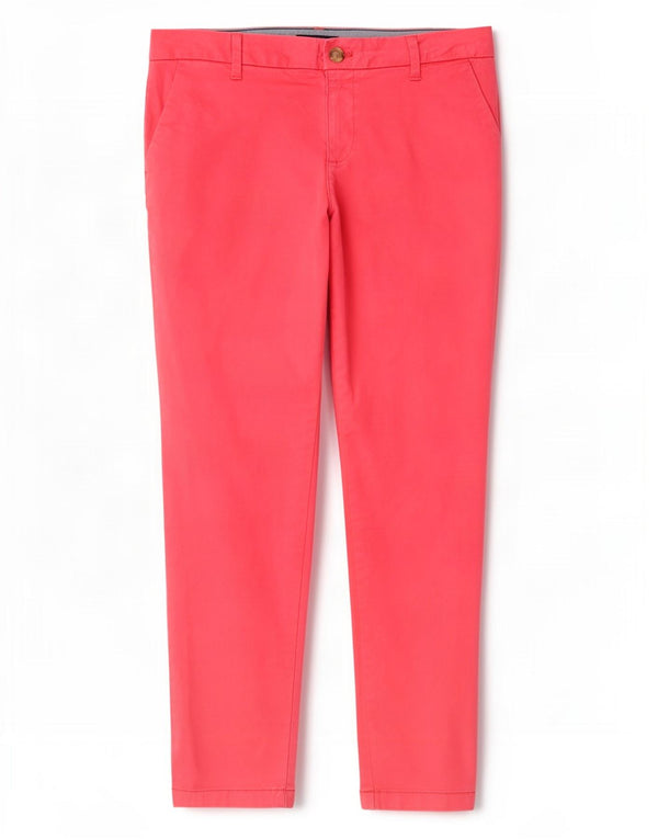 Damskie spodnie Chino Tommy Hilfiger US 8 Medium W30 L28 Różowa bawełna