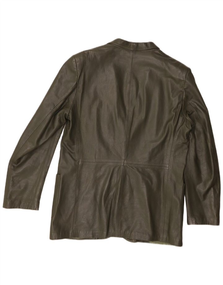 Vintage męska skórzana marynarka zapinana na 2 guziki IT 52 XL, zielona skóra