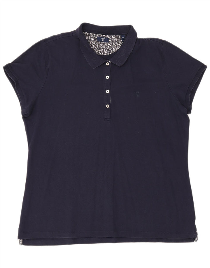 Damska koszulka polo Gant 2XL, granatowa, bawełniana