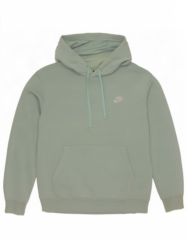 Męski sweter z kapturem Nike, średni zielony, bawełniany