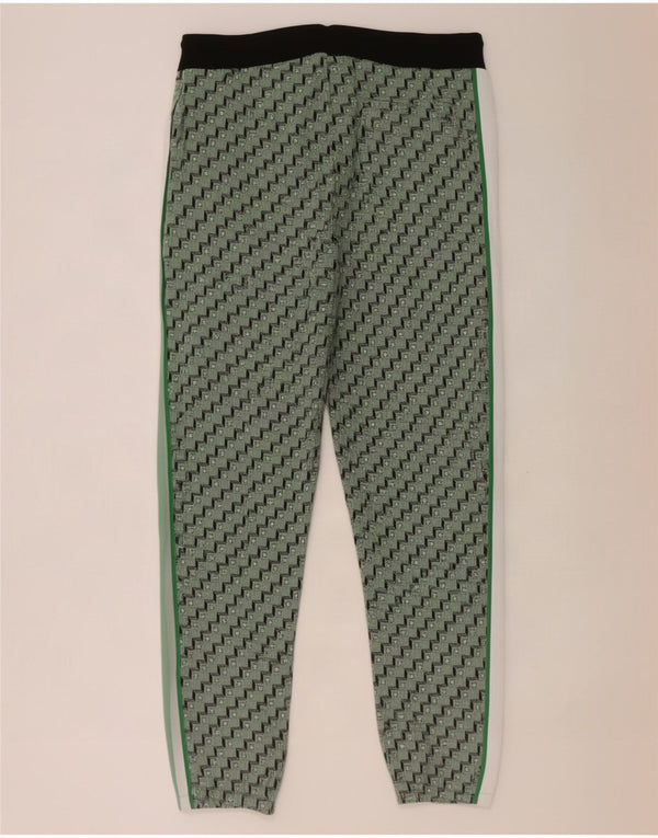 Zara Mens Tracksuit Trousers Joggers Medium Green Geometric Polyester