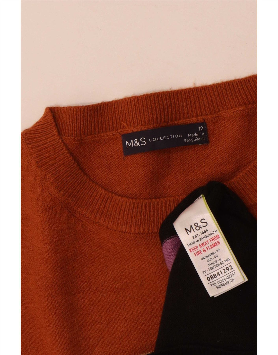 Sweter damski Marks & Spencer z okrągłym dekoltem, UK 12, średni, wielokolorowy