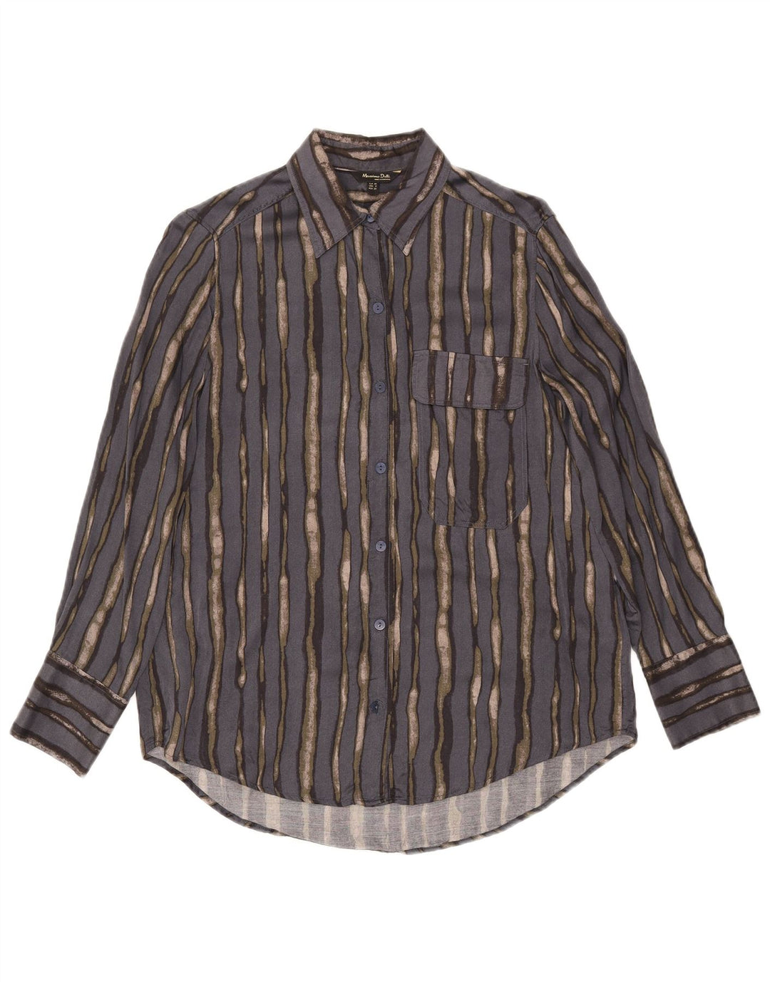 Damska koszula oversize Massimo Dutti EU 38 w małe szare paski z wiskozy
