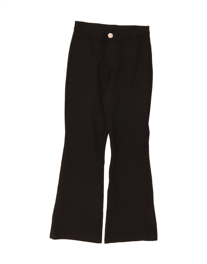 ZARA Womens Flare Chino Trousers Small W26 L29 Black Vintage Zara and Second-Hand Zara from Messina Hembry 