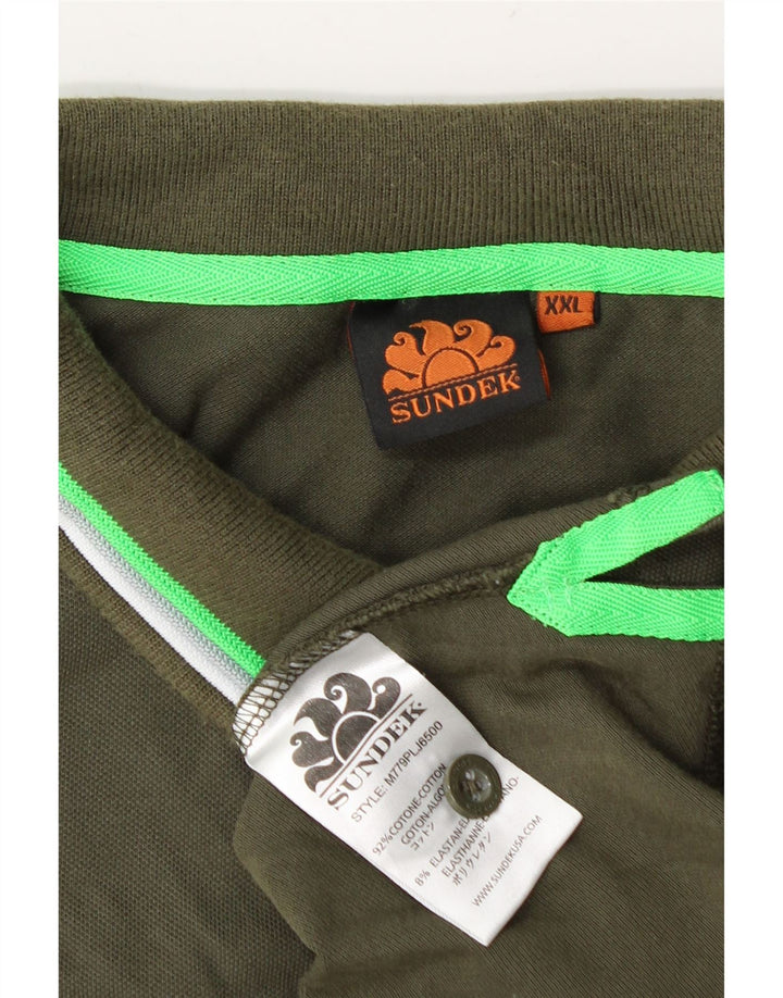Męska koszulka polo Sundek 2XL, zielona bawełna