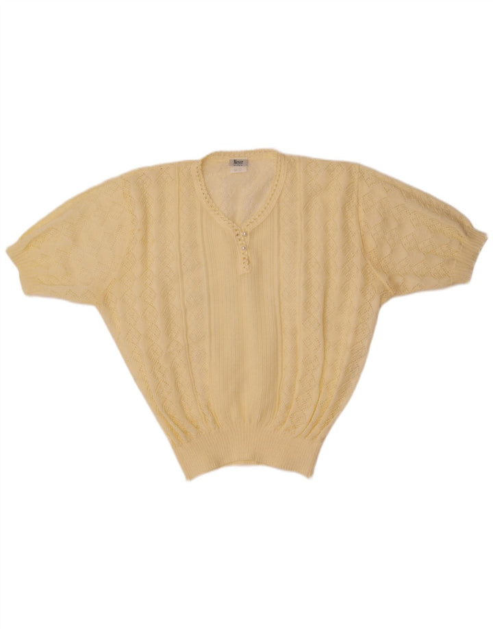 Damska bluzka z dzianiny w stylu vintage IT 52 2XL Off White Poliakryl