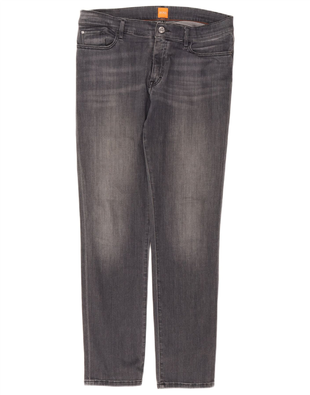 Męskie proste dżinsy Hugo Boss W32 L34 Szara bawełna