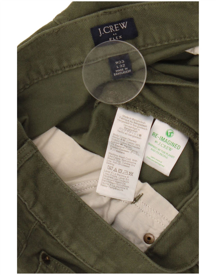Męskie spodnie codzienne J. Crew Flex Slim Fit W33 L32, bawełna khaki