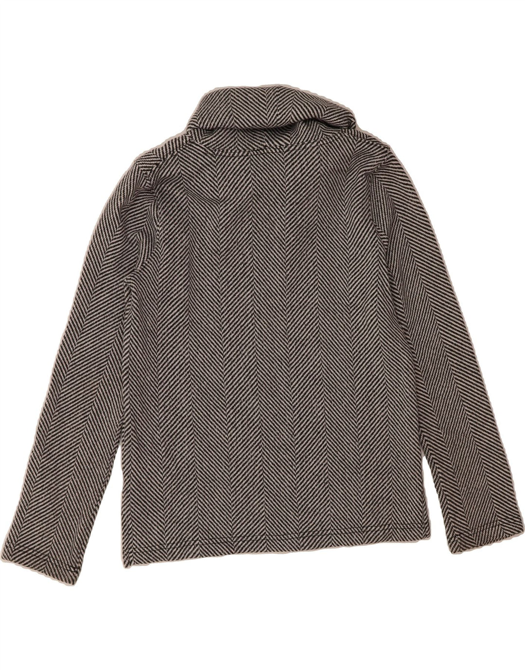 J. CREW Womens Roll Neck Sweatshirt Jumper UK 10 Small Black Herringbone Vintage J. Crew and Second-Hand J. Crew from Messina Hembry 