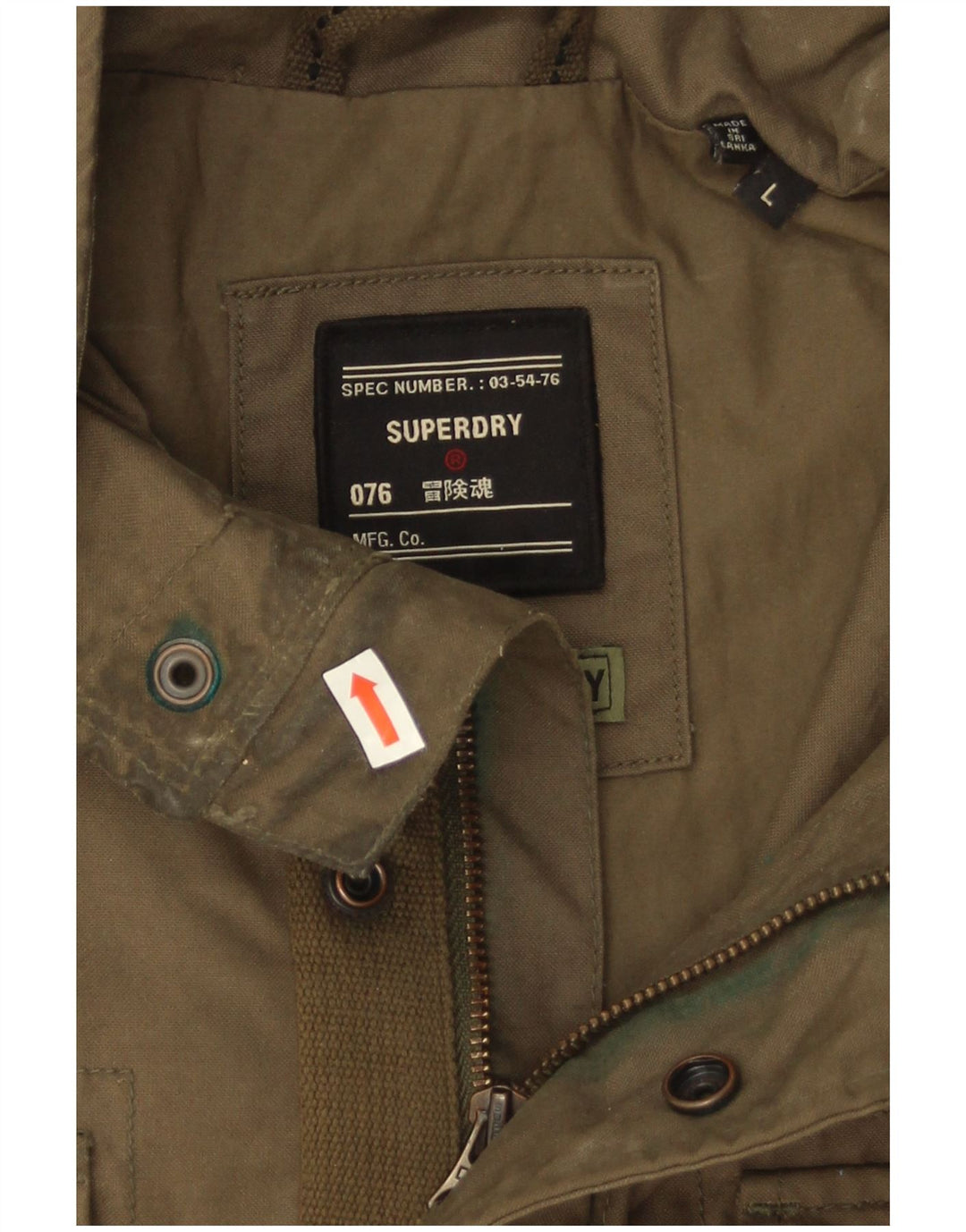 Męska kurtka wojskowa Superdry UK 40, duża, bawełniana khaki