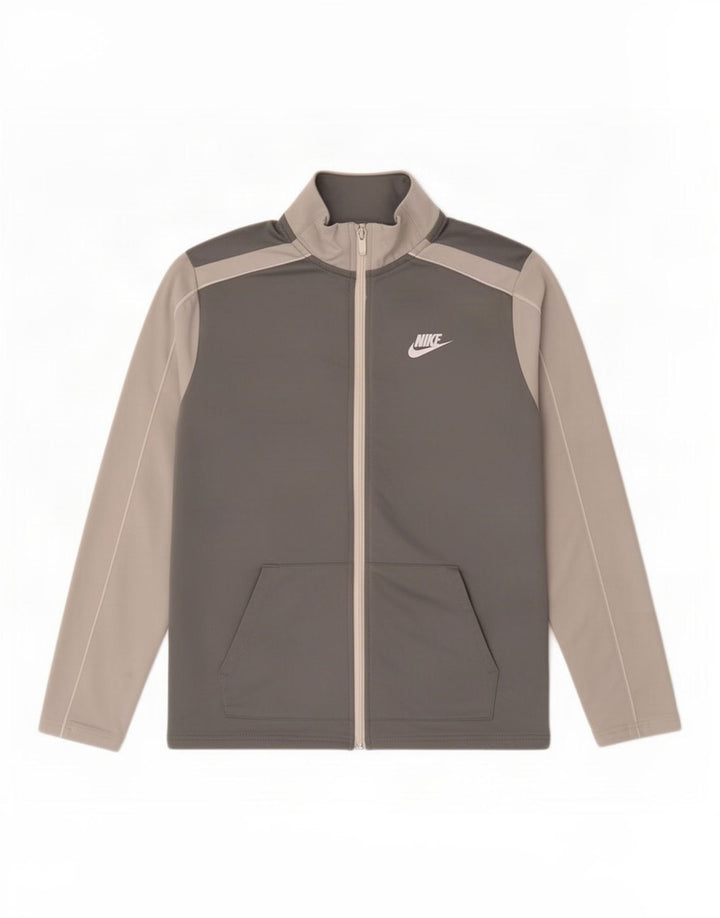 Chłopięca kurtka dresowa Nike 13-14 lat XL Szary poliester z blokami kolorów