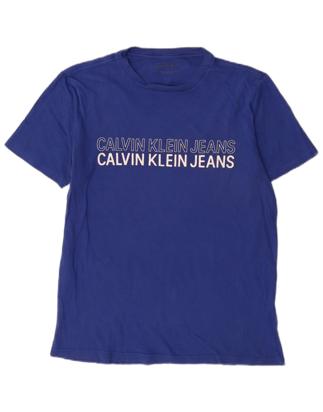 Męska koszulka z grafiką Calvin Klein Jeans Top, średnia niebieska bawełna