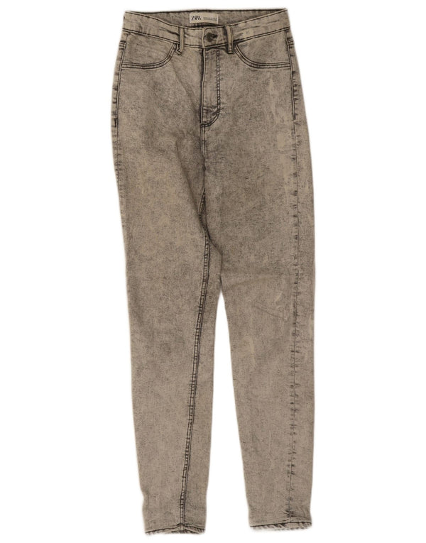 Damskie jeansy obcisłe z wysokim stanem Zara EU 38 Small W28 L28 Szare