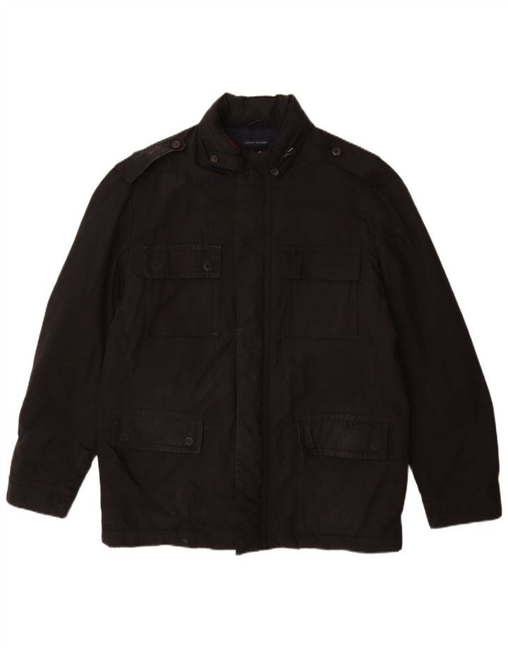 Męska kurtka wojskowa Tommy Hilfiger UK 38, średni czarny poliester