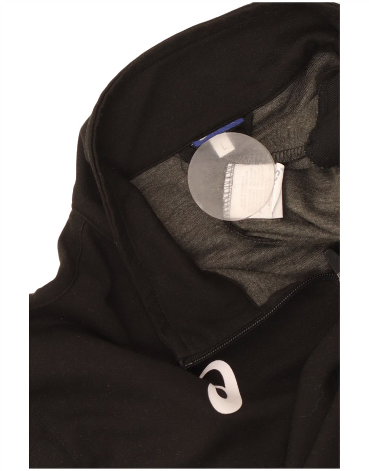 Męski sweter z zamkiem błyskawicznym Asics, duży czarny poliester z blokami kolorów