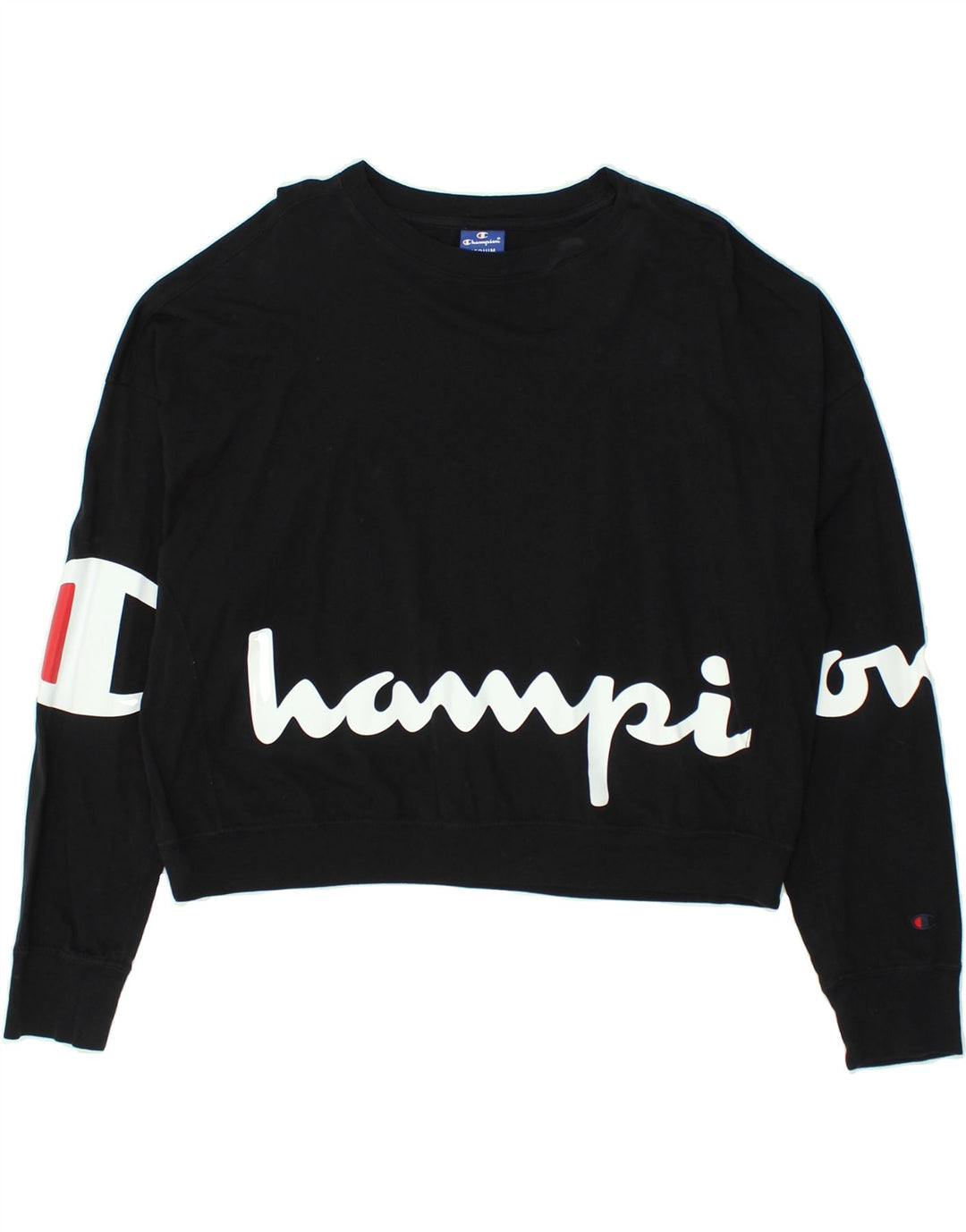 Damska bluza CHAMPION z grafiką w stylu Crop UK 14, średnia czarna bawełna