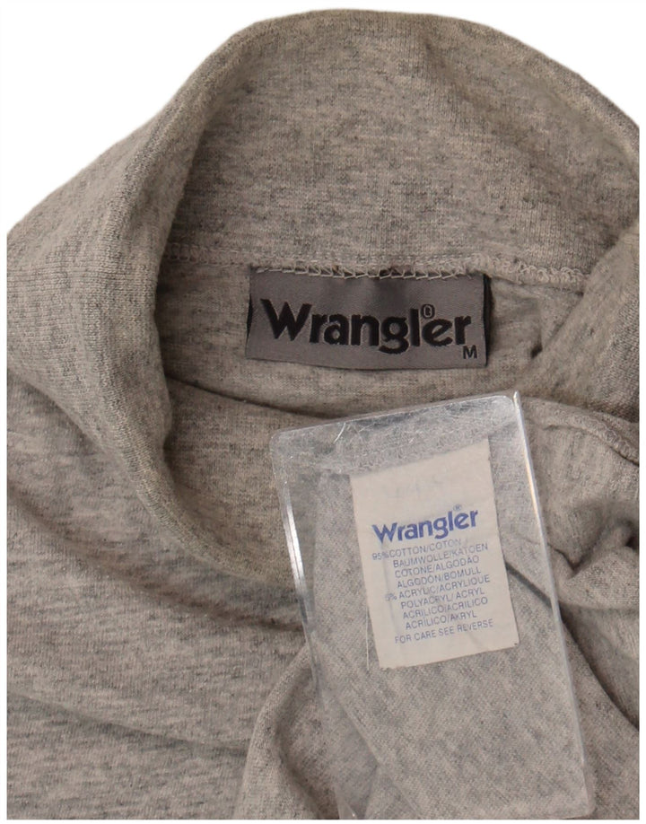 Męski top Wrangler z okrągłym dekoltem i długim rękawem, średnioszary, bawełniany