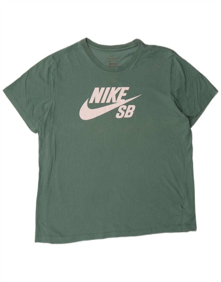 Męski T-shirt z grafiką Nike, XL, zielony, bawełniany